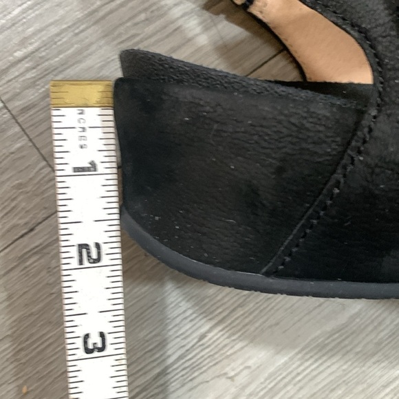 ABEO Gabrielle Black Wedge Leather Rhinestone Detail Adjustable Sandals size 10 - Picture 12 of 12